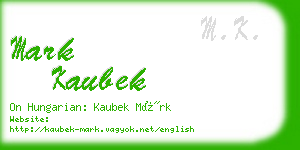 mark kaubek business card